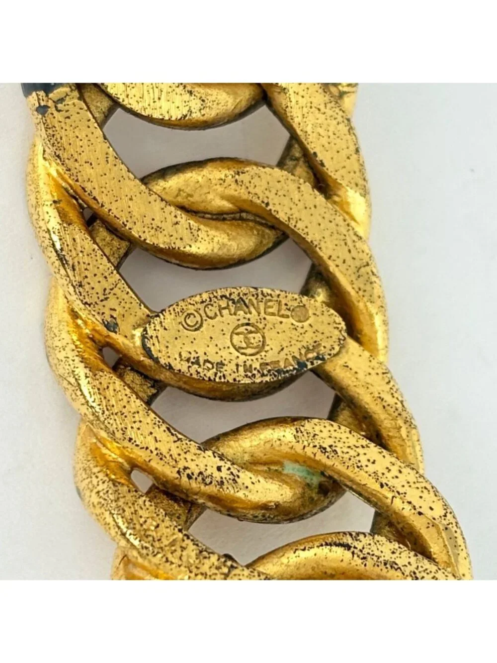 Chanel Bangle CC Logo Gold Plated Bracelet